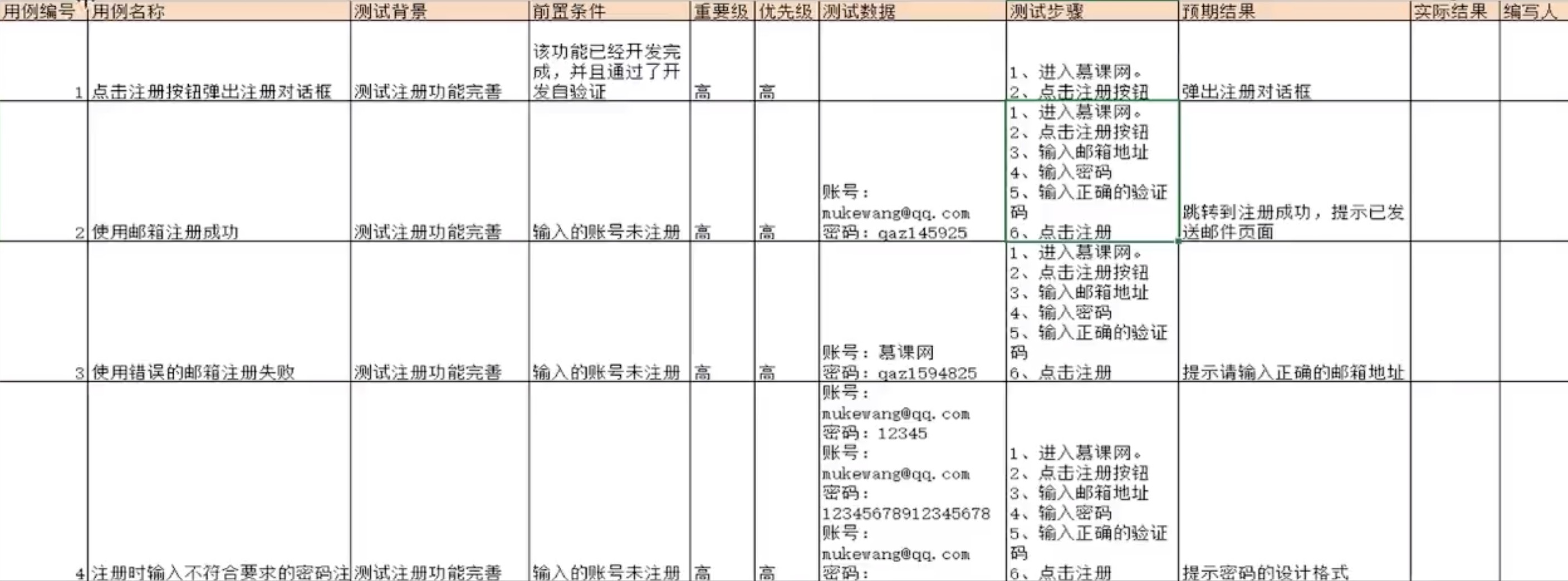 测试用例实例